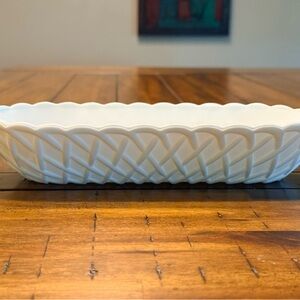 Elegant White Woven Pattern Decorative Bowl